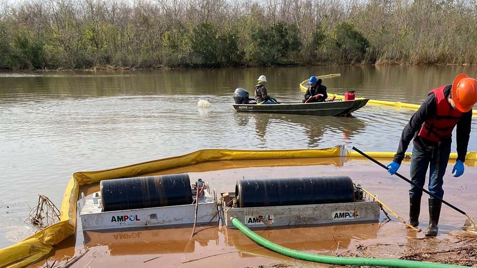 Cleanup work at the pipeline site.