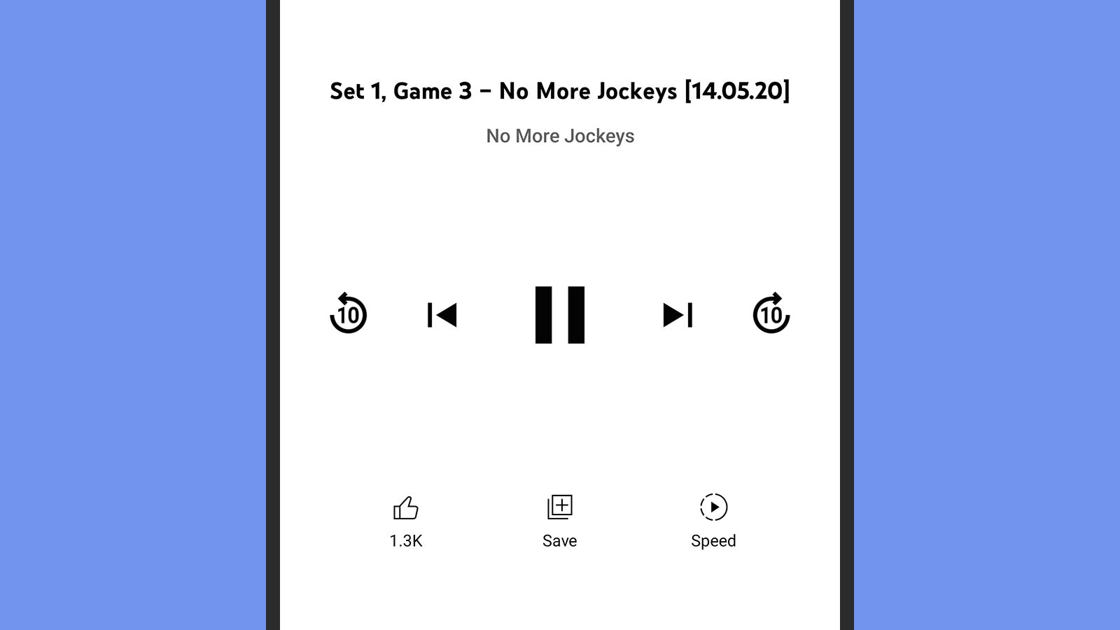 The simplified listening controls interface.