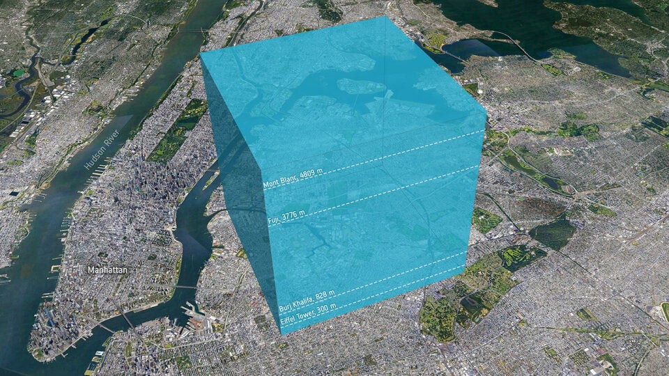 Visualization showing the amount of freshwater released by the iceberg. 
