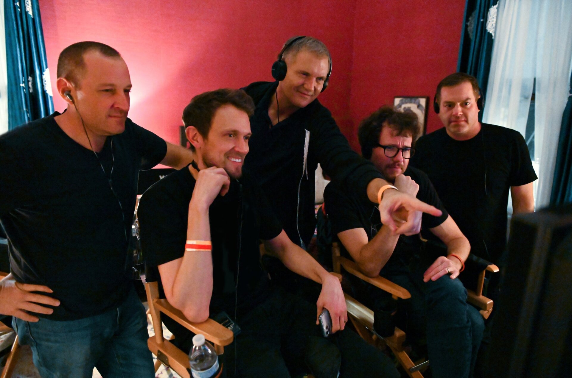 Producer William Sherak, director Matt Bettinelli-Olpin, executive producer Kevin Williamson, director Tyler Gillett, and executive producer Chad Villella.