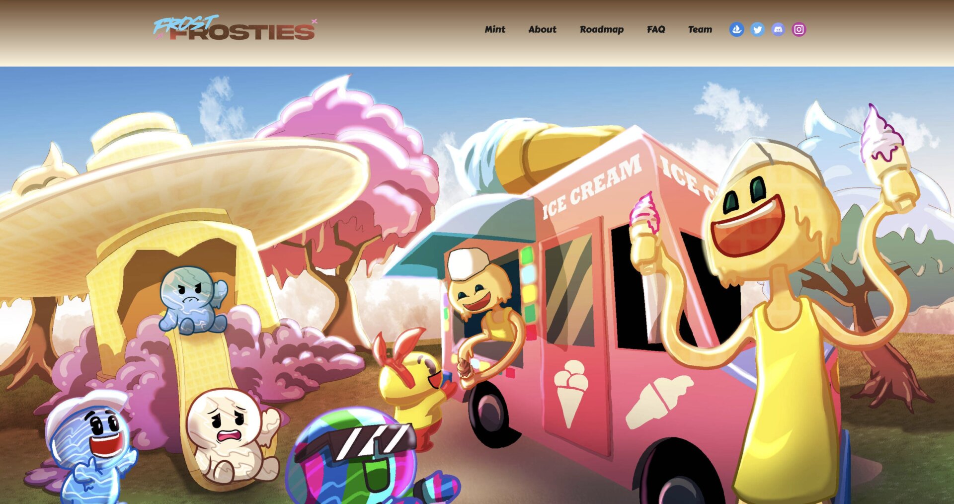 Screenshot: Frosties NFT / Wayback Machine