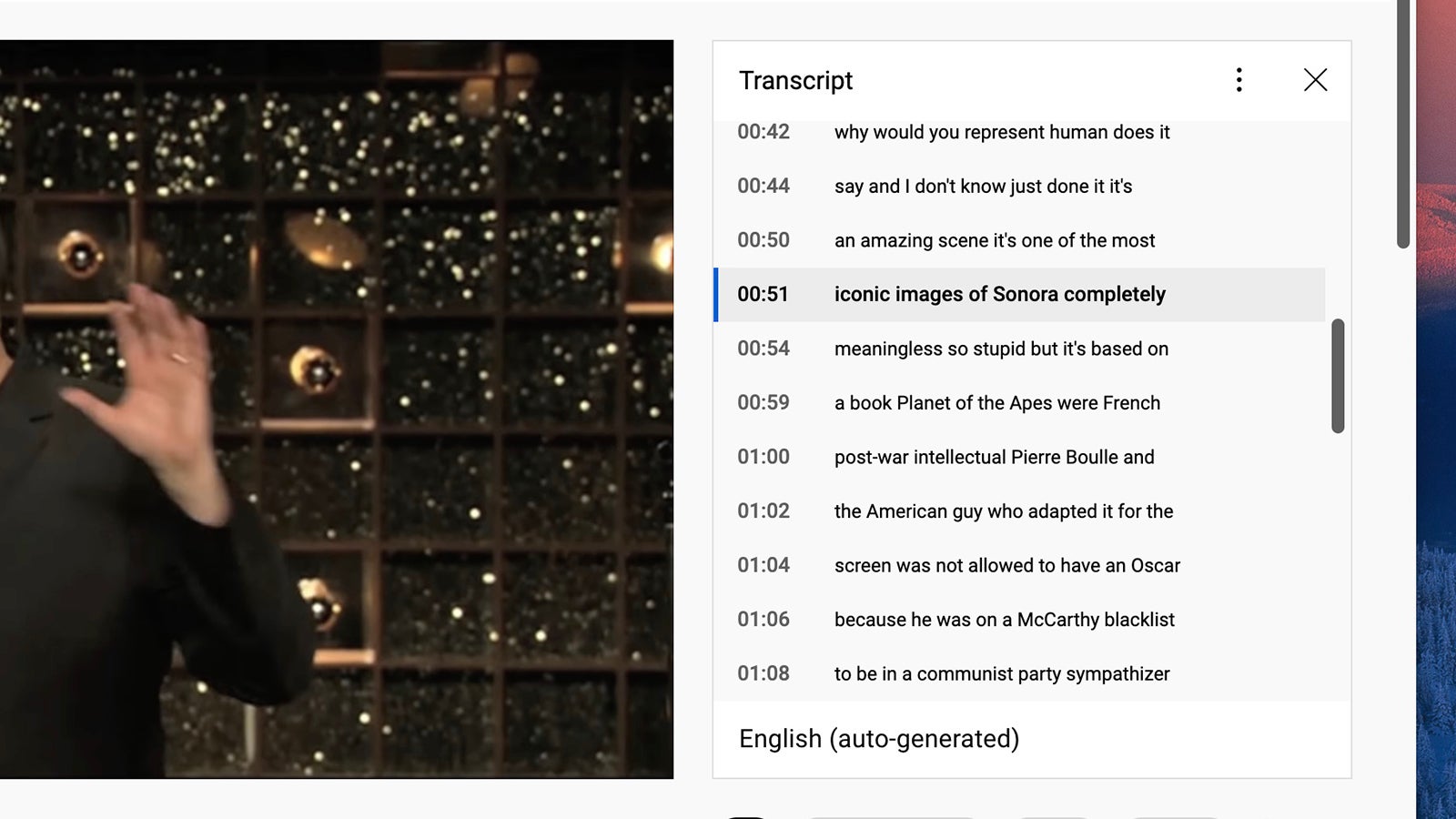 An auto-generated transcript.
