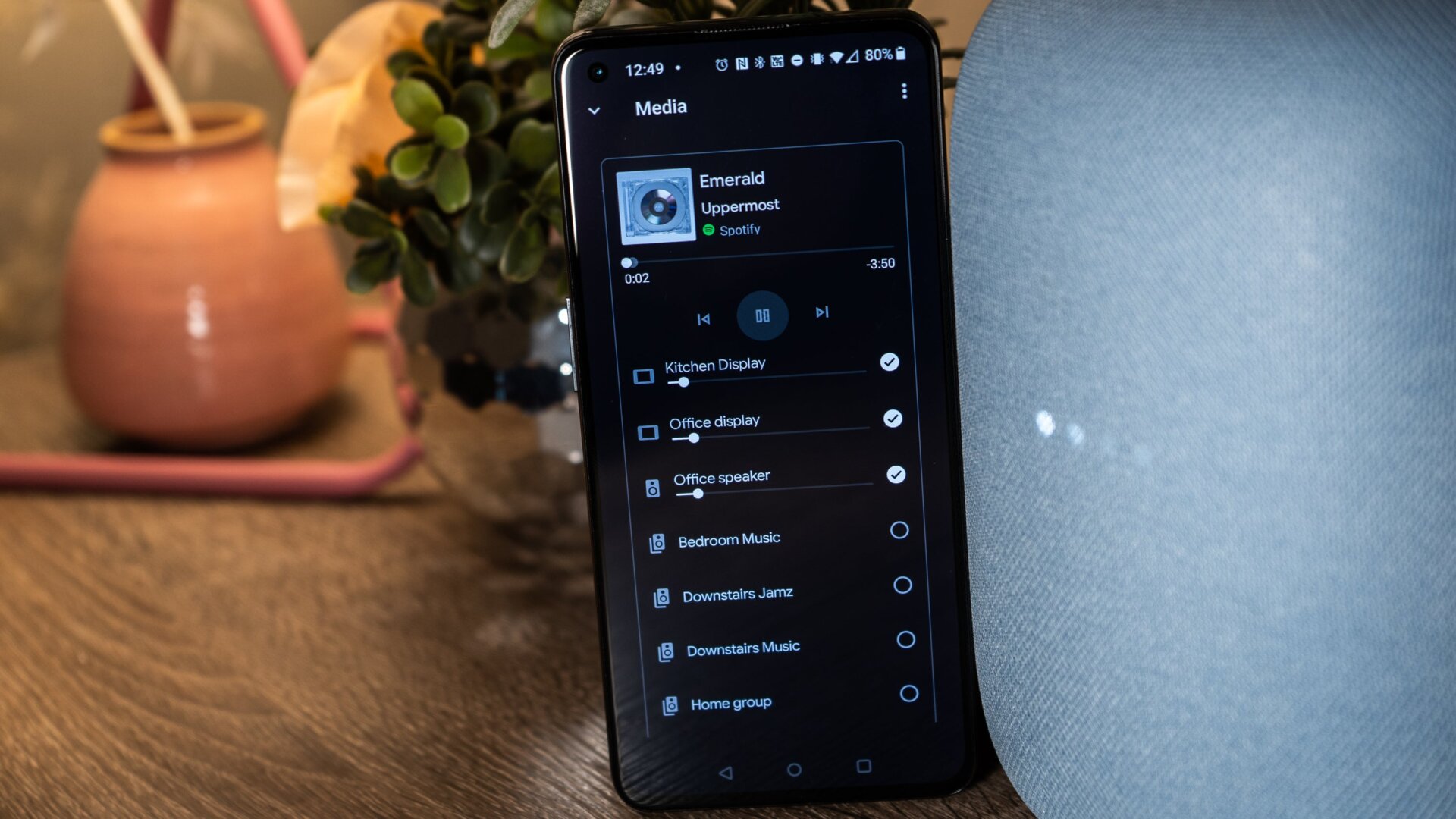 Google Home requires you to individually adjust each device’s volume when casting to a speaker group.