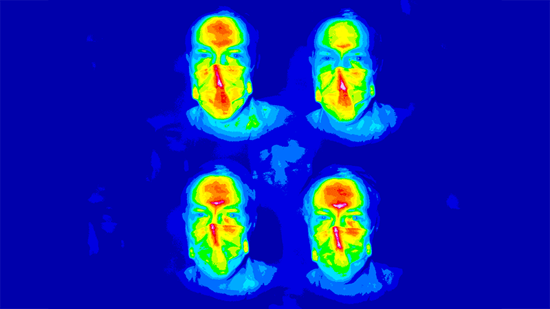 Capturing polarized light still provides enough detail to accurately identify a user when only half of their face is visible as a result of wearing a mask.