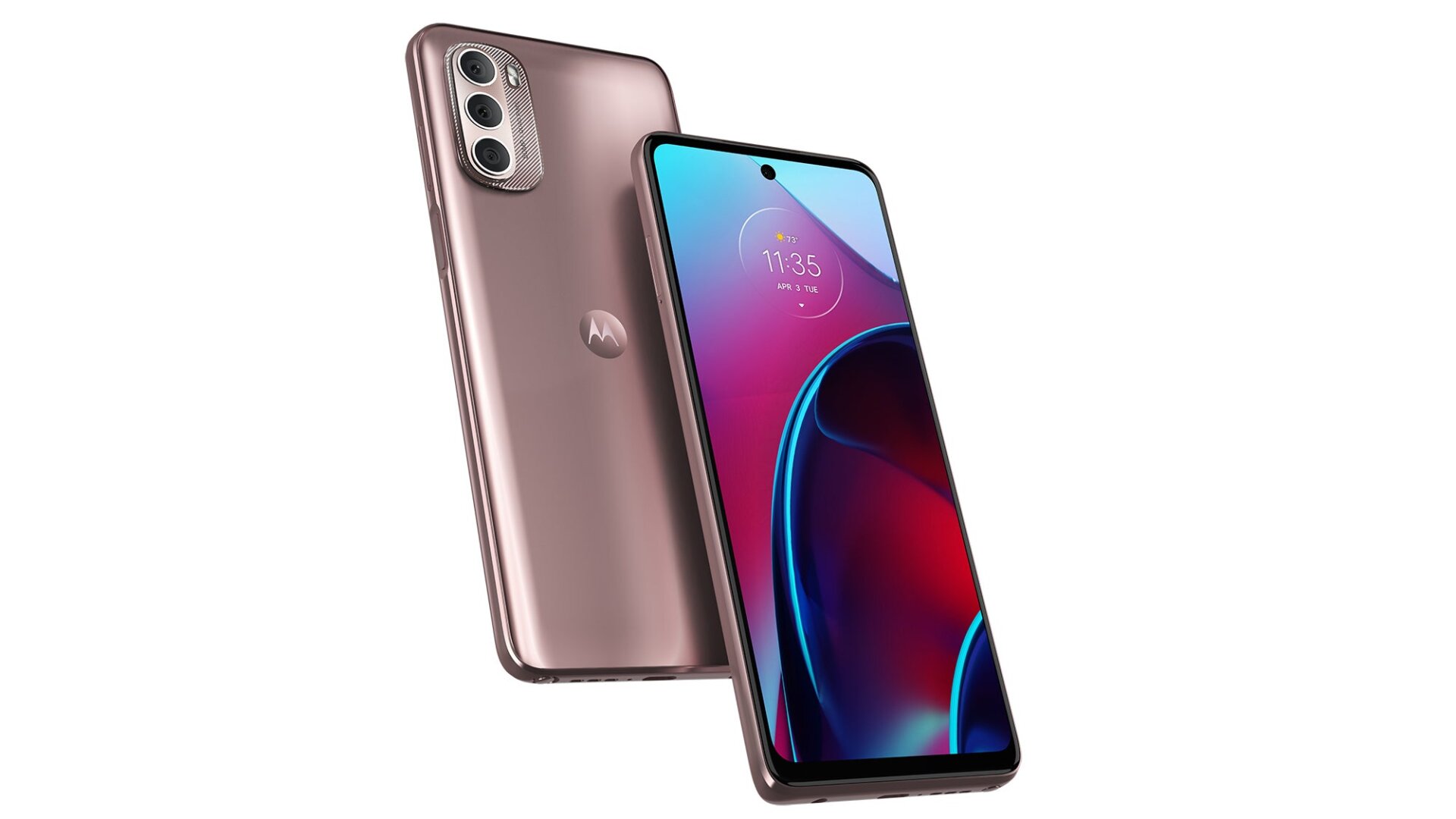 The Moto G Stylus comes in several colors, including this nice blush pink.