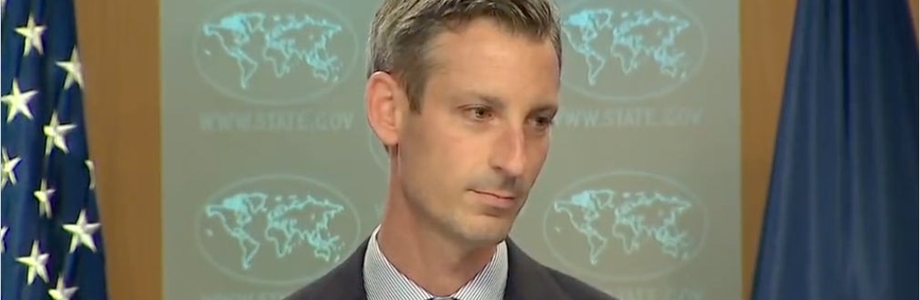 State Department spokesperson Ned Price faces down skepticism about his whole “crisis actor” thing.