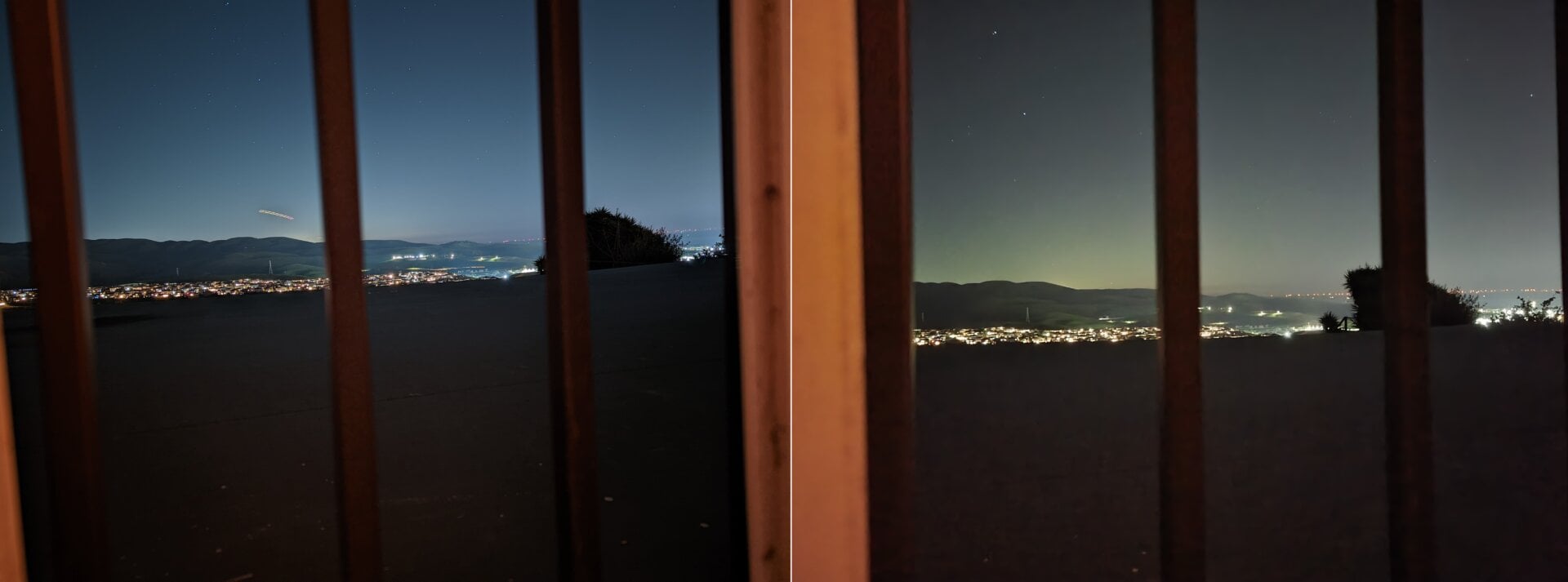 The Pixel 6 Pro’s Night Sight capabilities are on the left, and the right is the Galaxy S21 FE’s Night mode capabilities. 