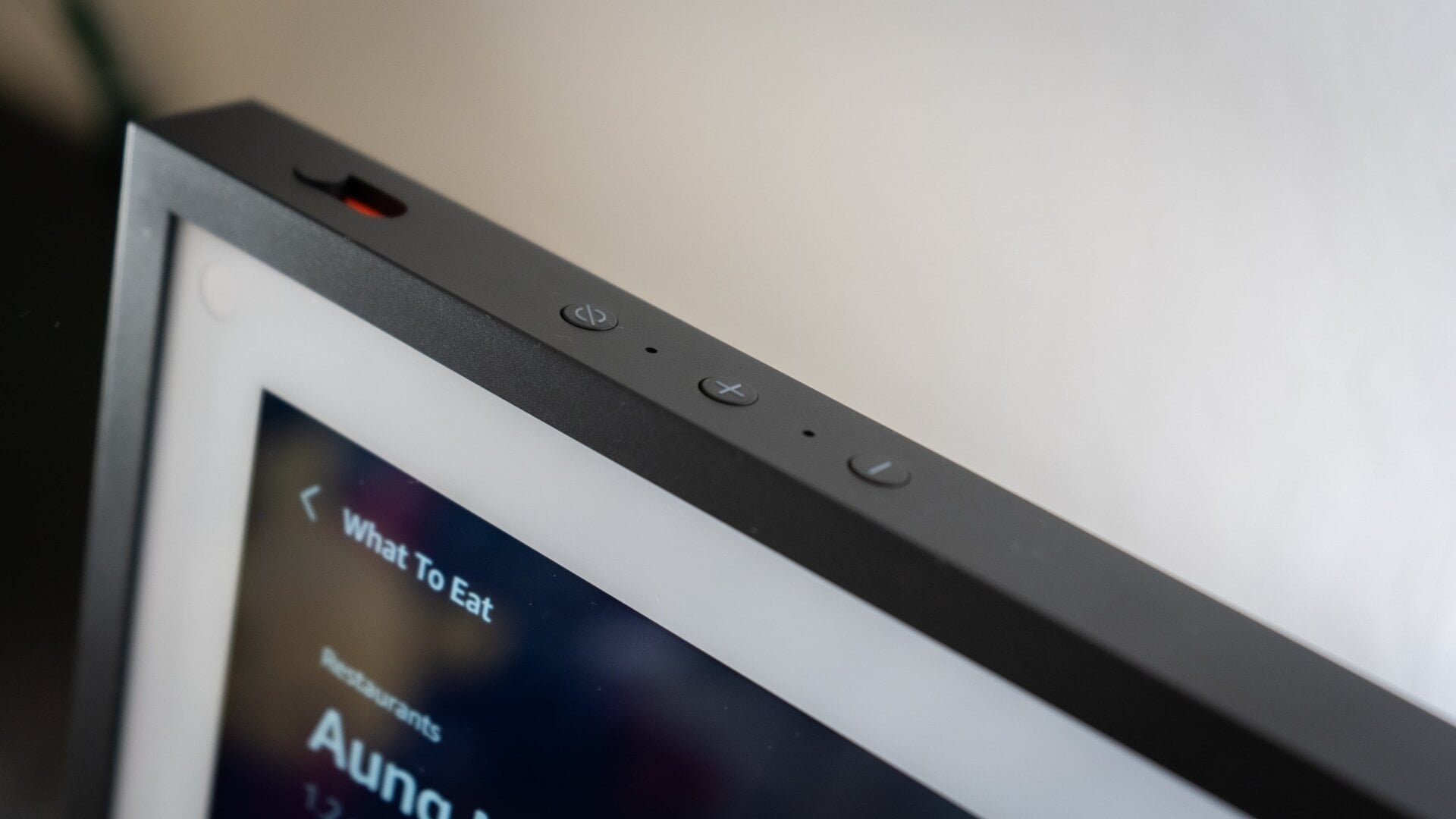 Physically mute or adjust the volume on the Echo Show 15.