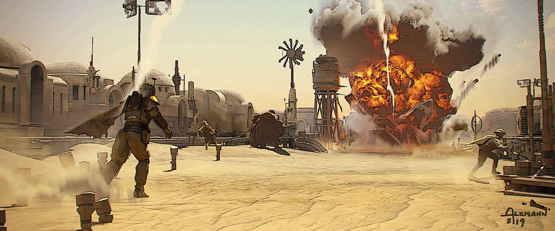 Art by Christian Alzmann. From The Art of Star Wars: The Mandalorian (Season Two) courtesy of Lucasfilm