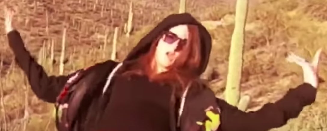 A still from one of Morgan’s delirium-inducing rap videos. 