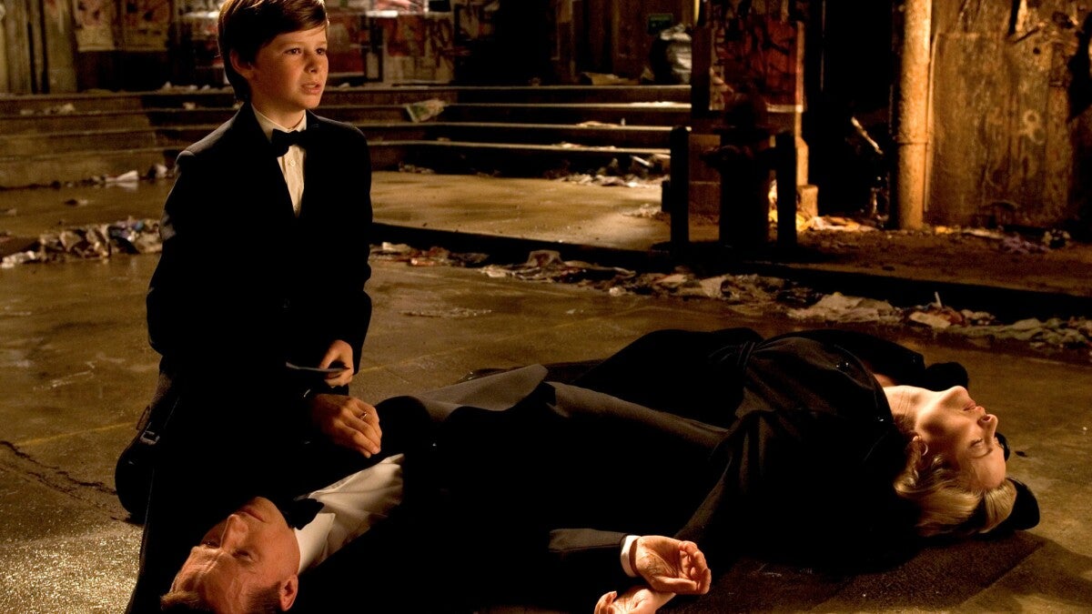 Most Batman movies didn’t make an official still of this scene, but Batman Begins did!