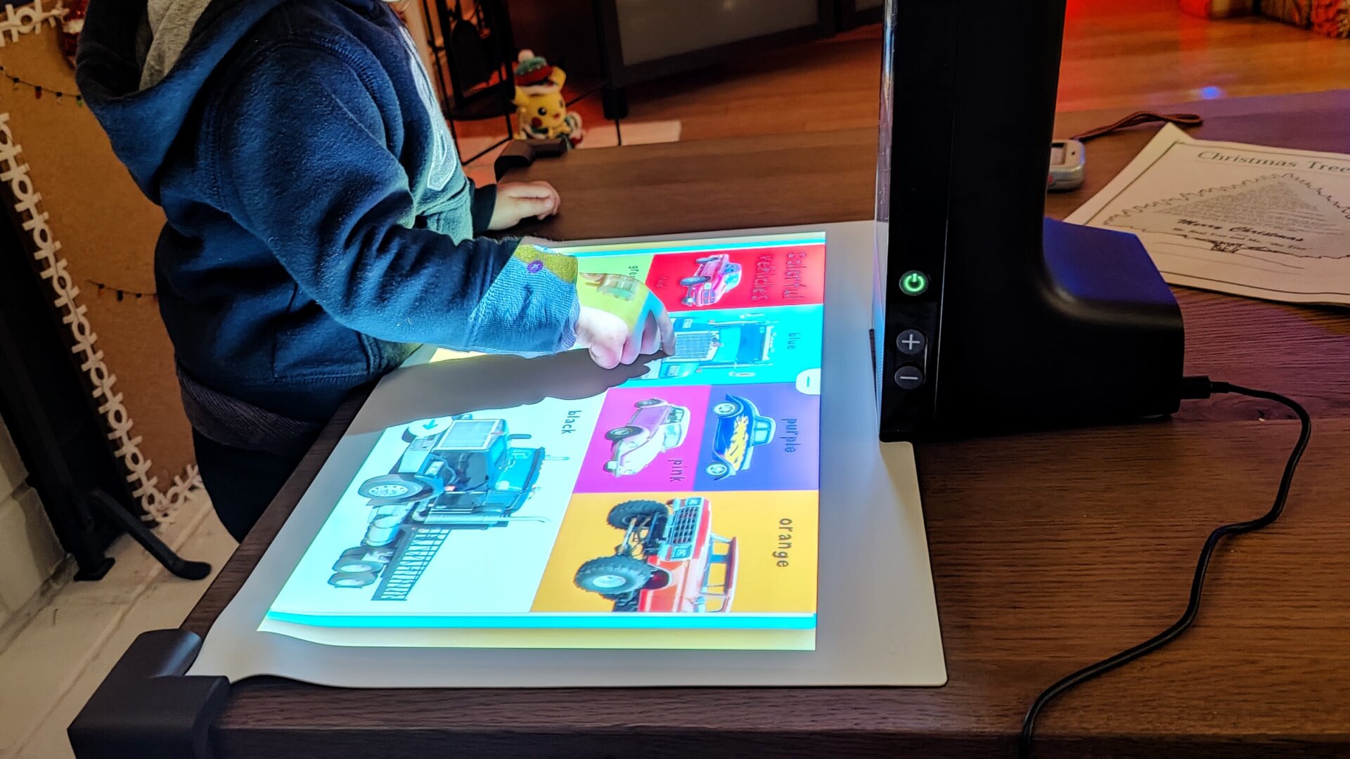 My kid loved rifling through the many pictures books in Amazon’s digital kid’s library. 