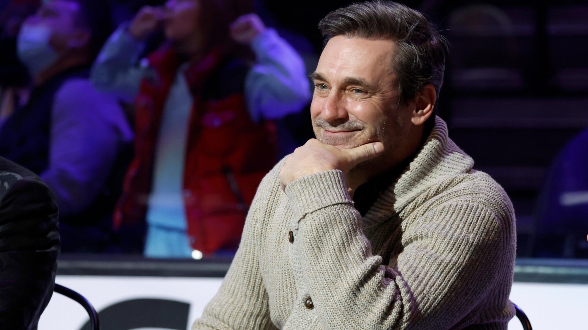 Jon Hamm at the 2022 NHL All-Star Weekend on February 04, 2022 in Las Vegas, Nevada.