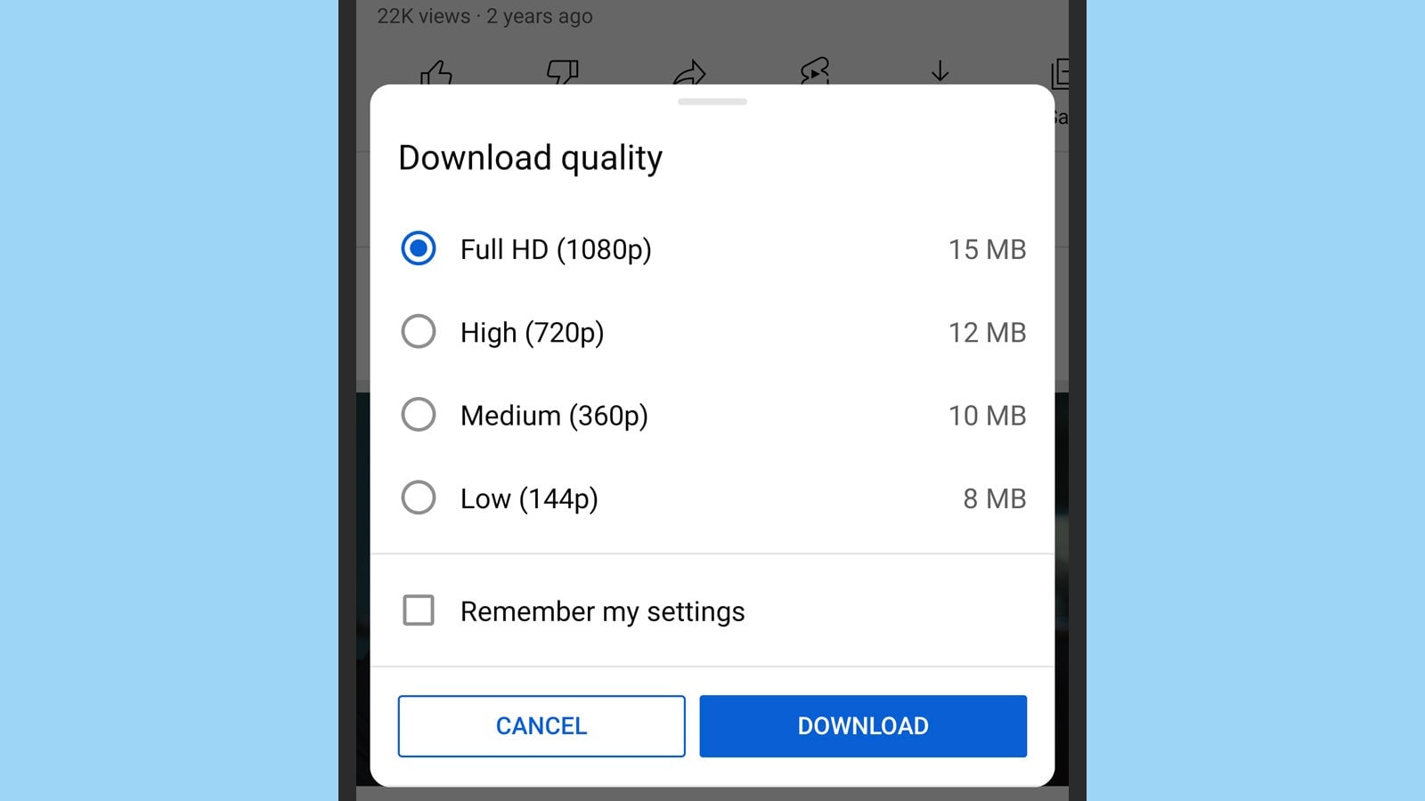 You’re able to choose a download quality on mobile and desktop.