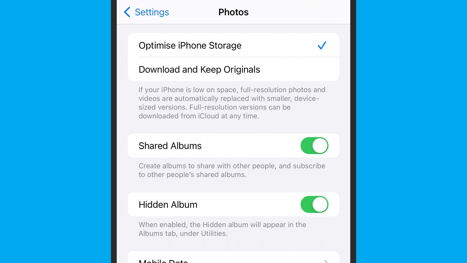Your iPhone can manage your photo storage for you.