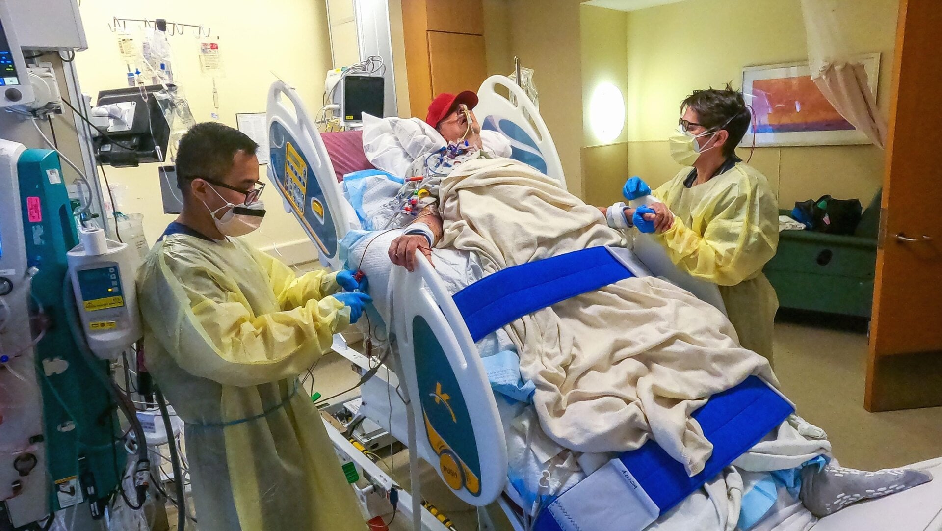 David Bennett undergoing physical rehab in February 2022.