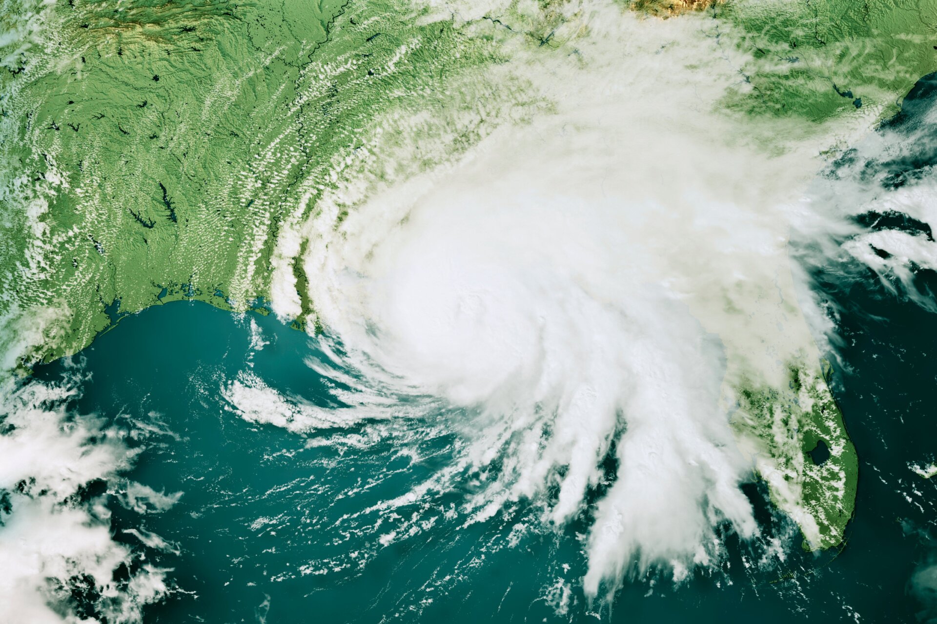 2020 hurricanes like Sally (pictured here) dropped extra rainfall thanks to human-caused climate change, new research finds.