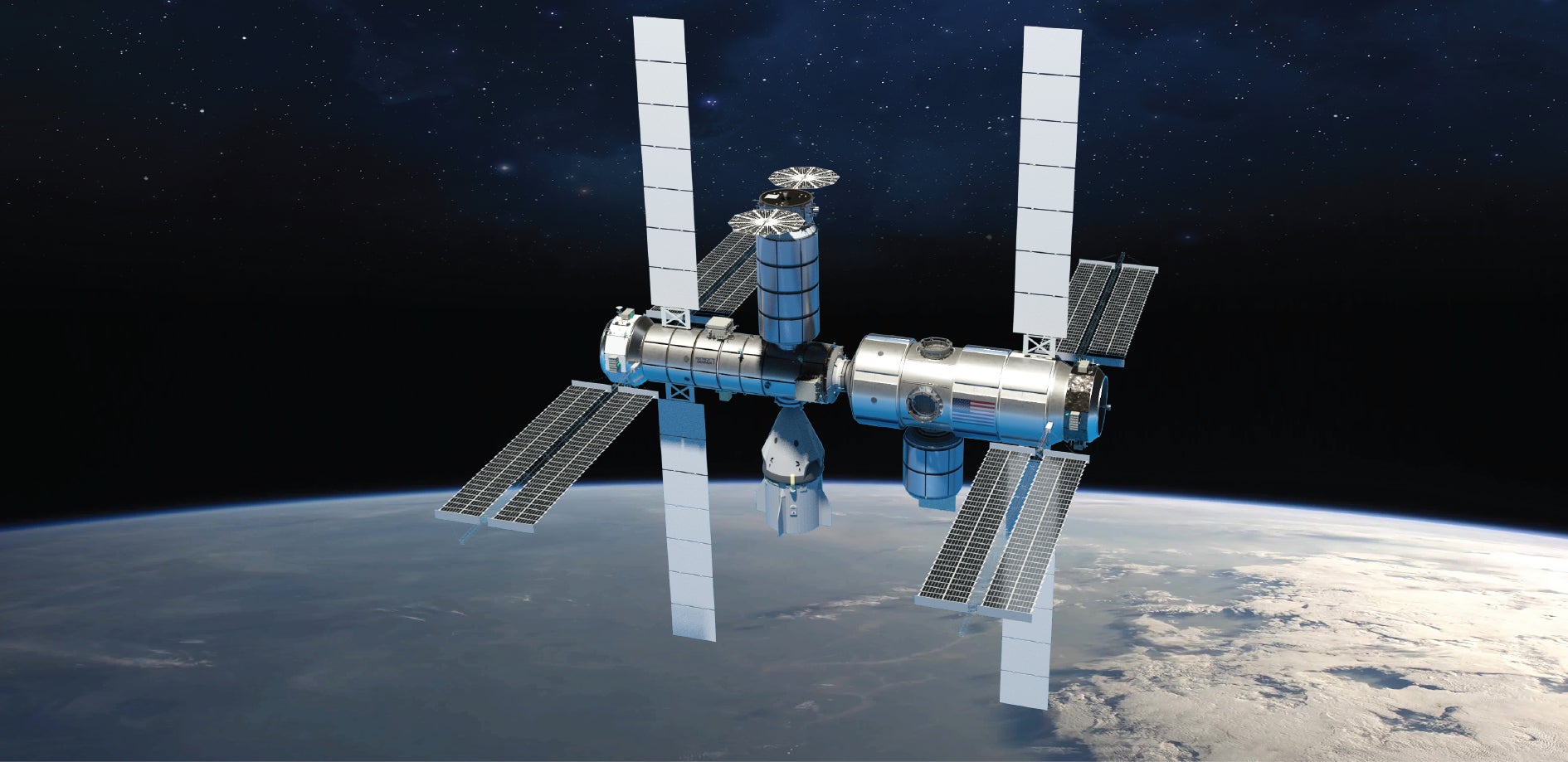 Conceptual image of a Northrop Grumman space station.