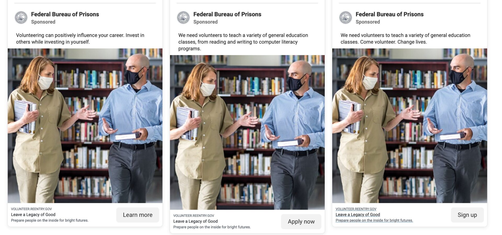 Screenshot: Facebook / Bureau of Prisons