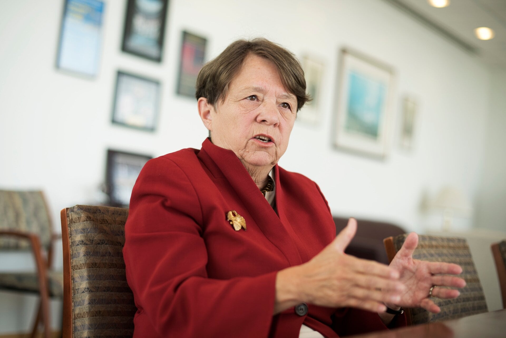 SEC Chairwoman Mary Jo White, is  interviewed by CQ Roll Call in her Washington office, August 10, 2016.