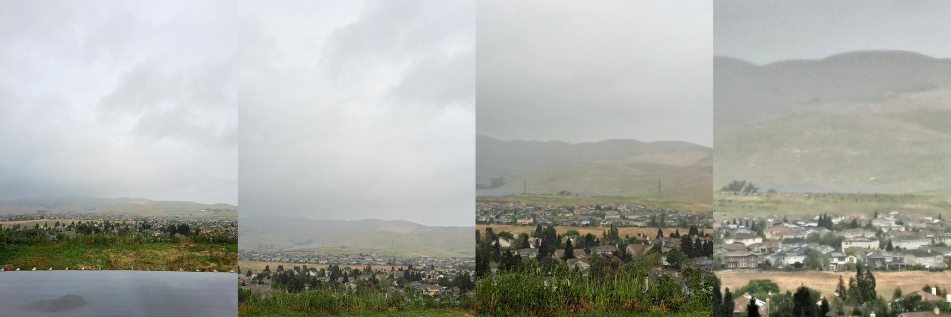 Samples of the Galaxy A53's zoom capabilities. From left to right: default field of view, 2x, 4x, 10x. 