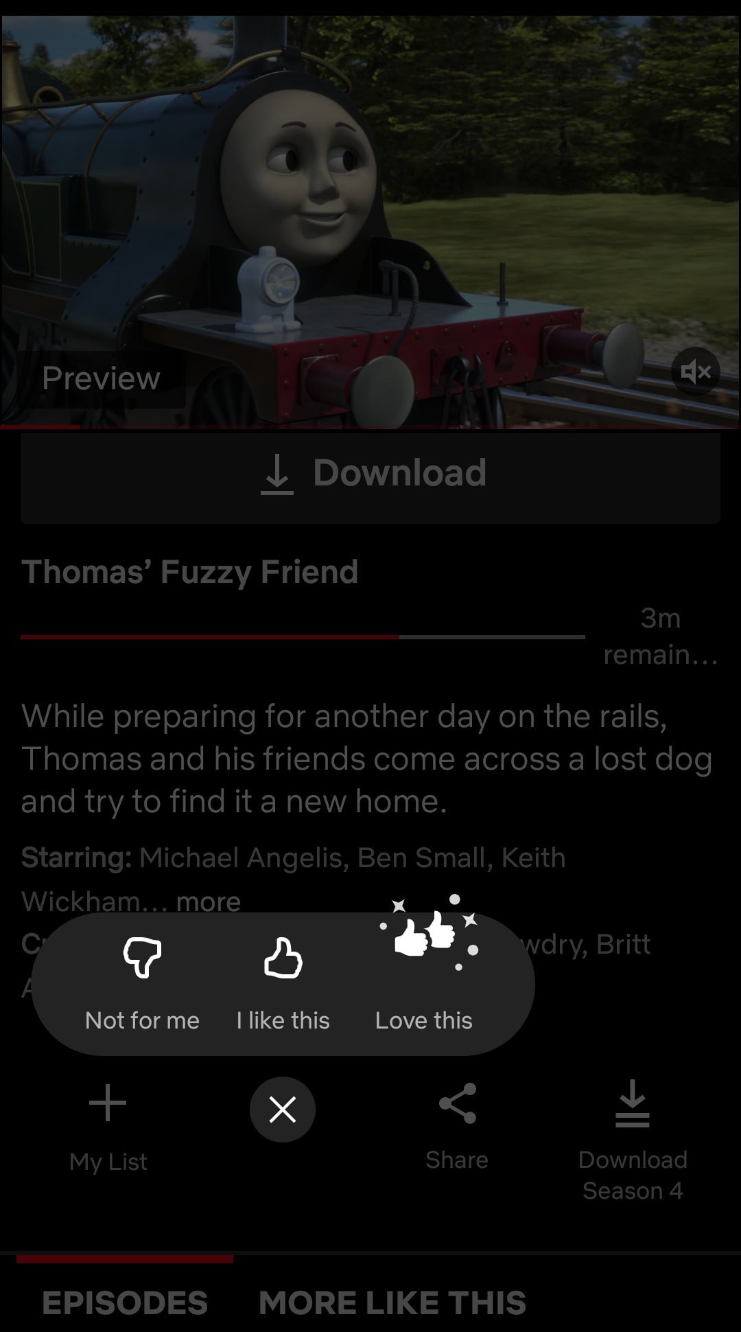 The Double Thumbs feature is how to review content you love.