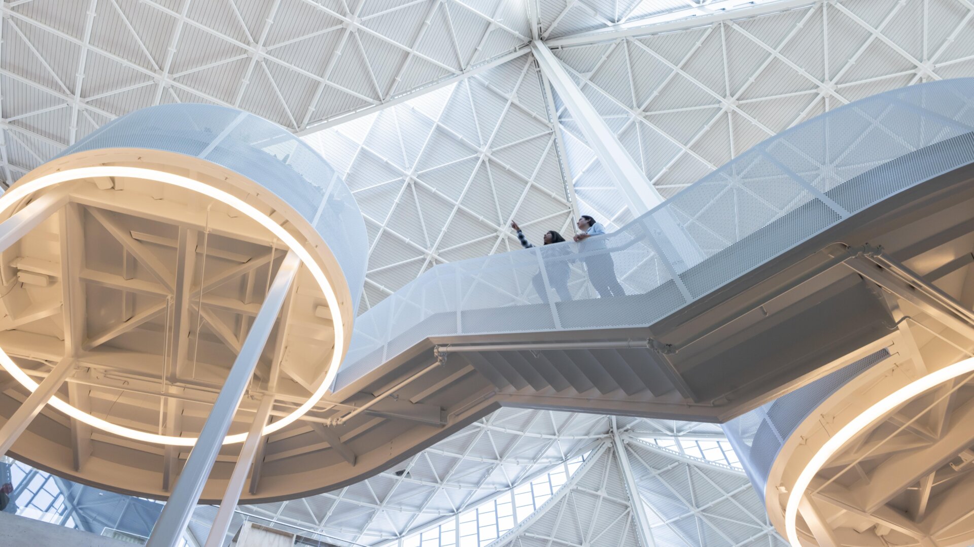 An interior view of Bay View’s canopy ceiling.