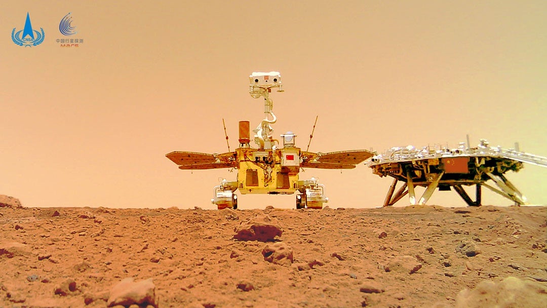 The Zhurong rover in a self-portrait taken in June 2021.