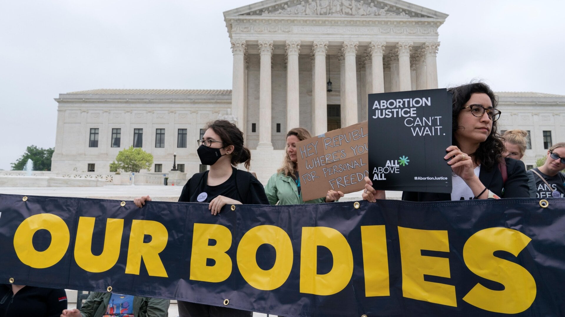 Protesters outside the Supreme Court on May 3, 2022.