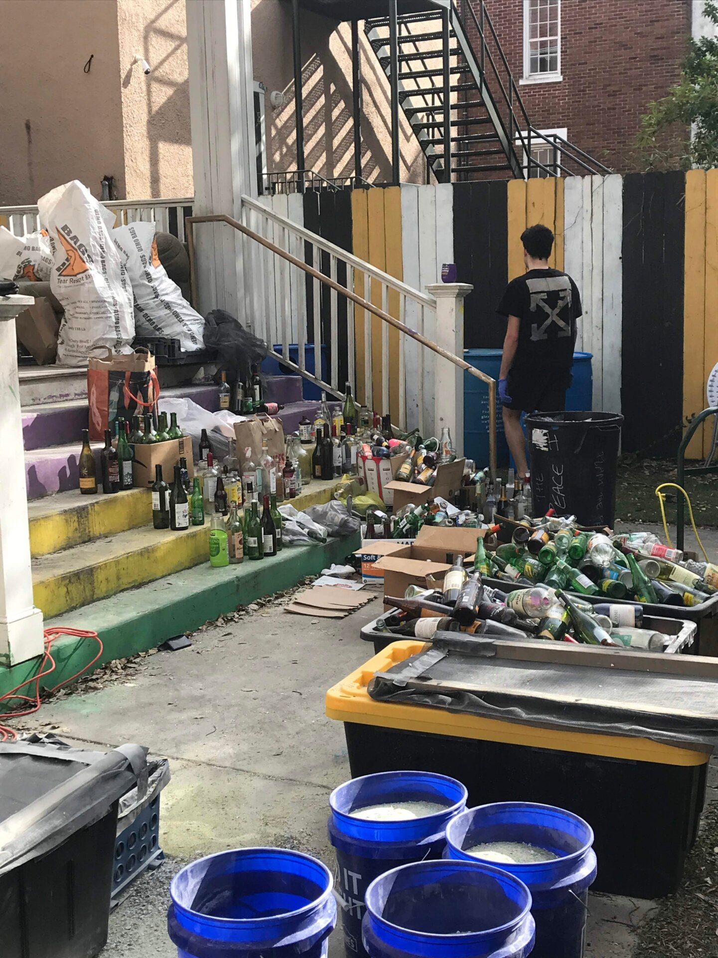 Bottle recycling operation. 