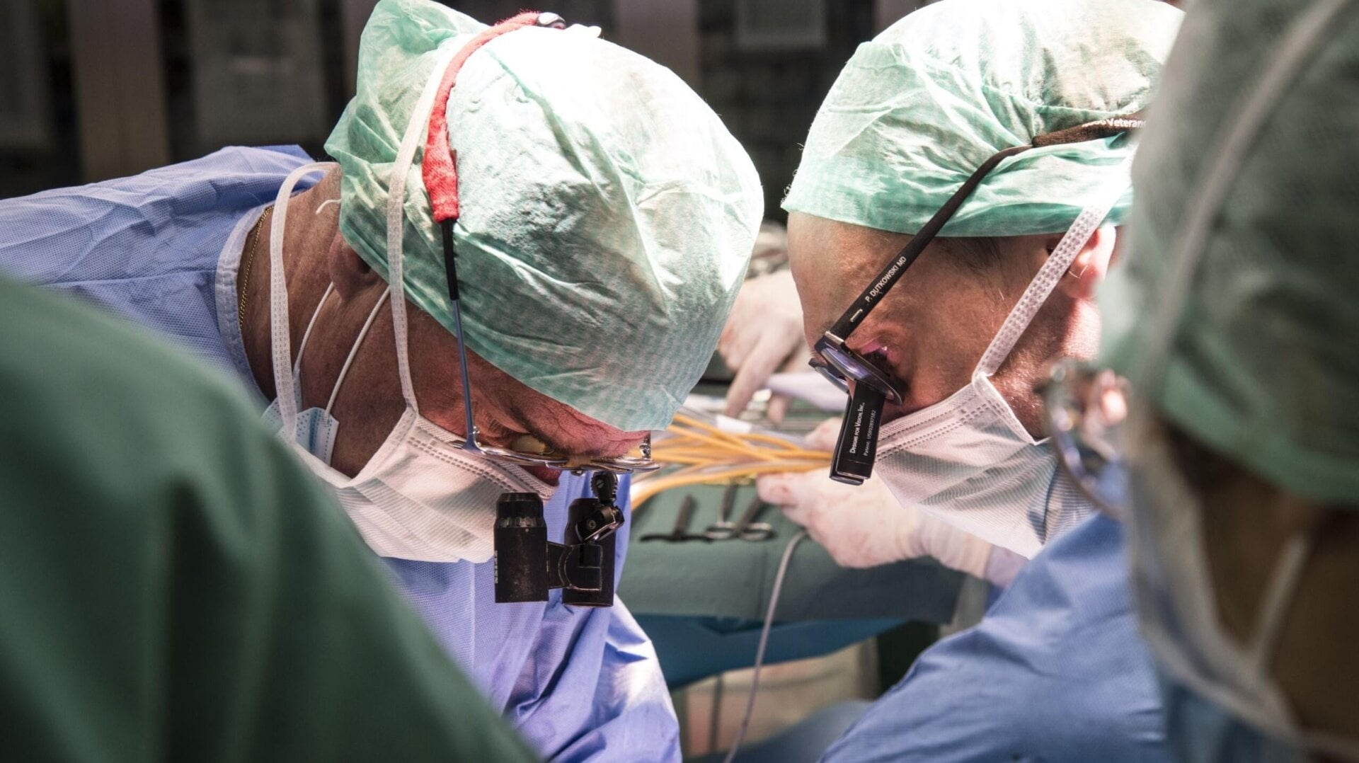 Surgeons performing the liver transplant in May 2021.