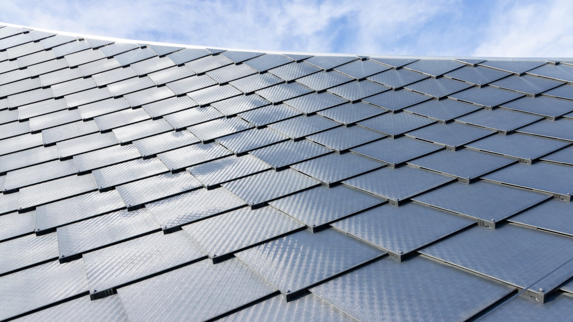 A close-up of Google’s new dragonscale solar panels, which the company says are the first of their kind.