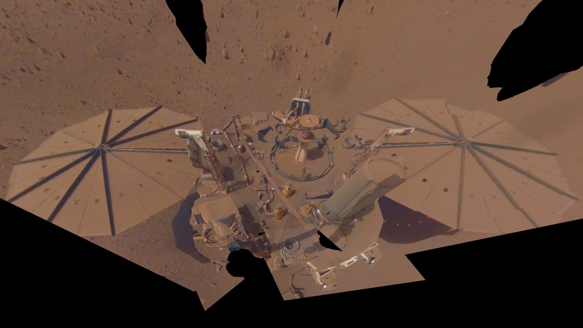 This panoramic image taken April 24, 2022, will be InSight’s last selfie, NASA says.