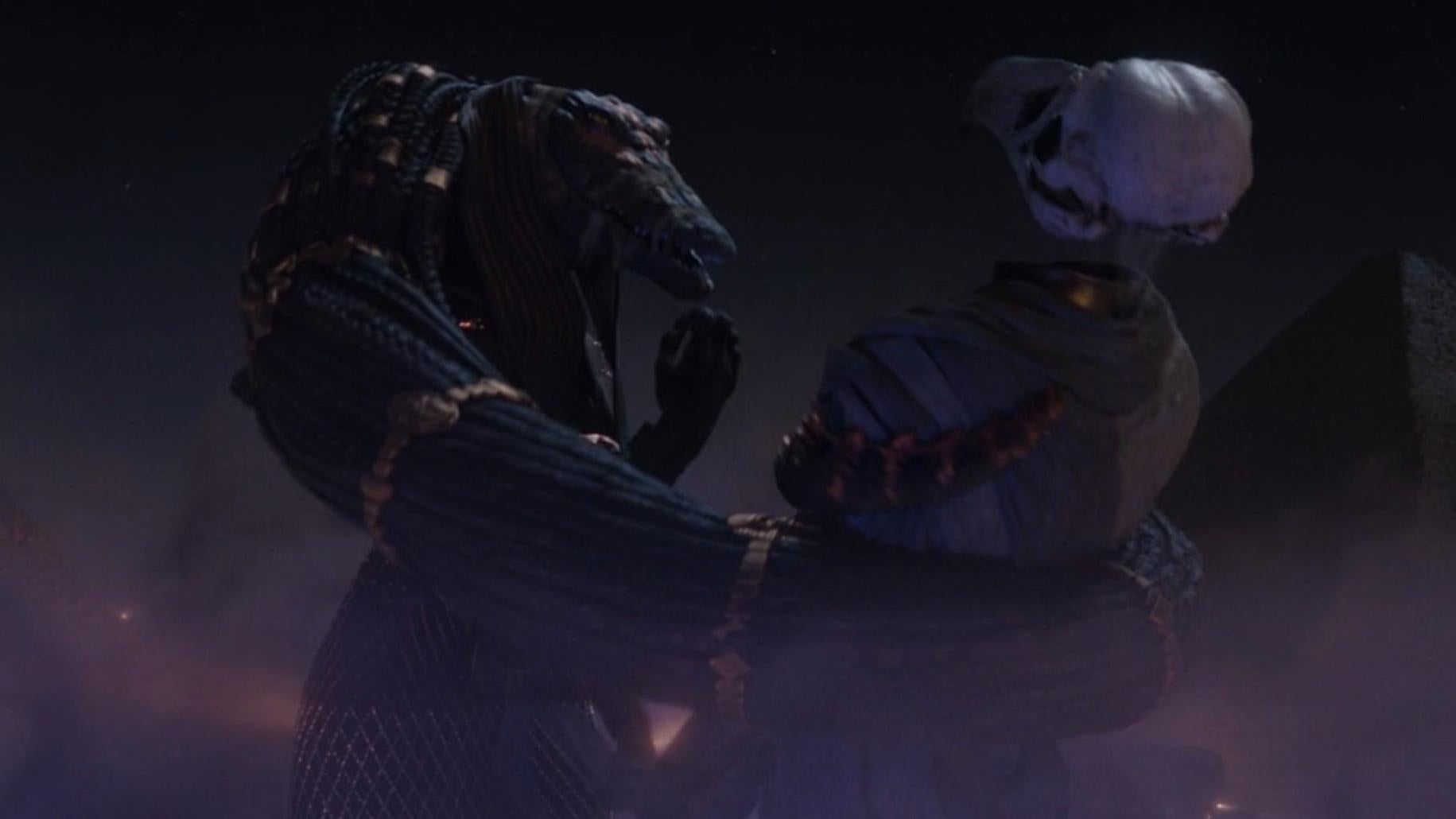 Egyptian Gods battle.