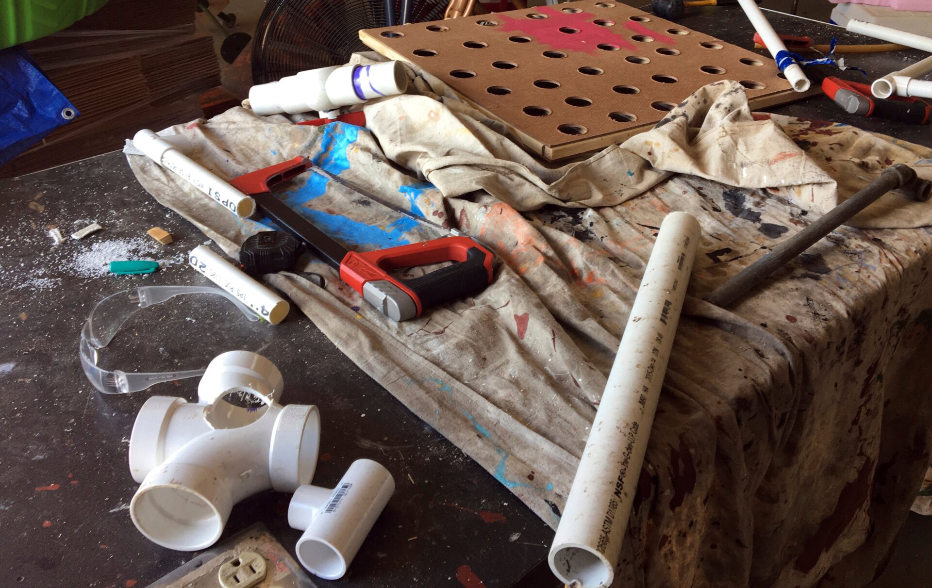 Discarded PVC pipes. 