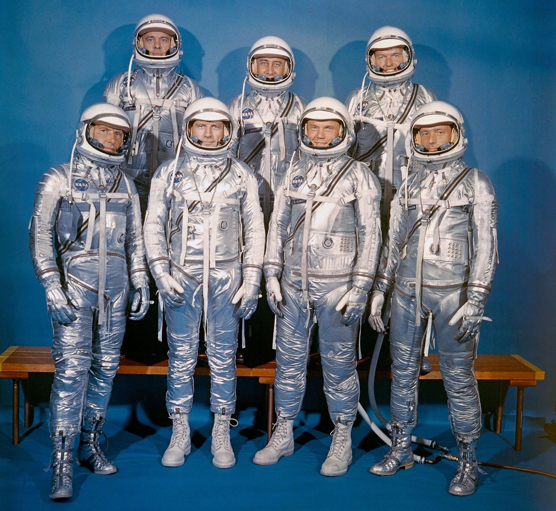 NASA’s first astronaut class, the Mercury 7, had the best spacesuits. This photo was taken on April 9, 1959. 