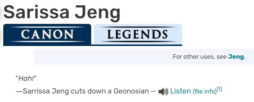 Screenshot: Wookieepedia