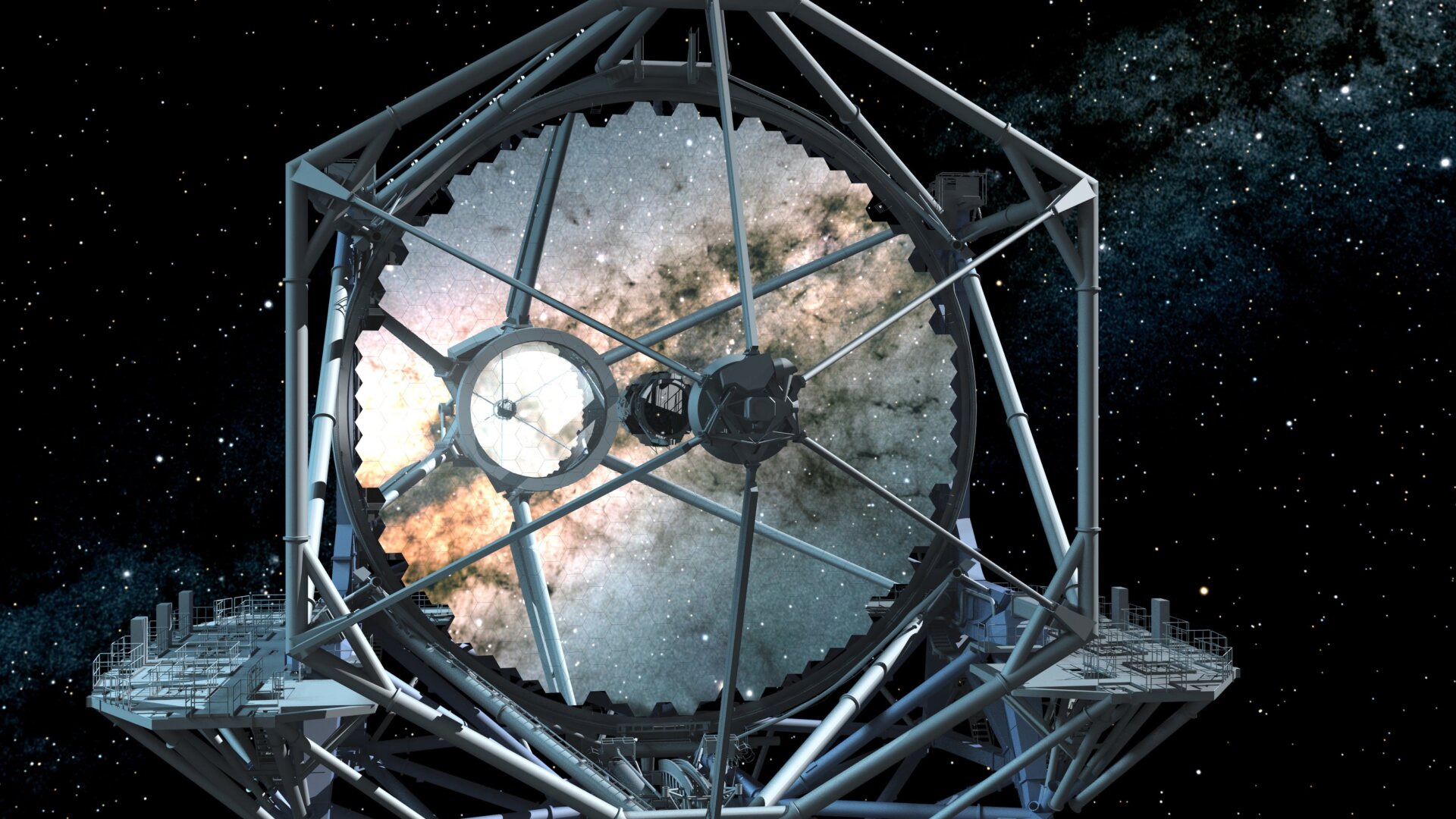 An artist’s concept of the TMT primary mirror.
