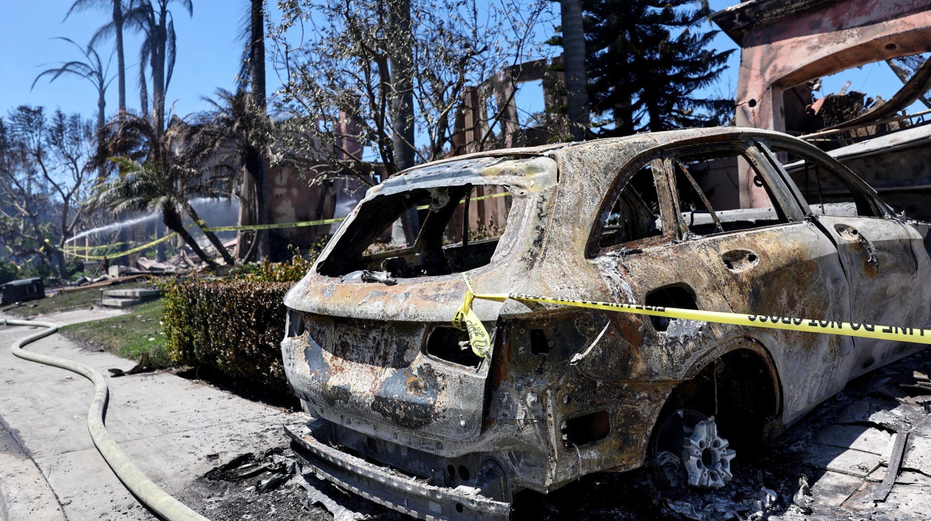 A burned car is seen on May 12, 2022 in Laguna Niguel, California.