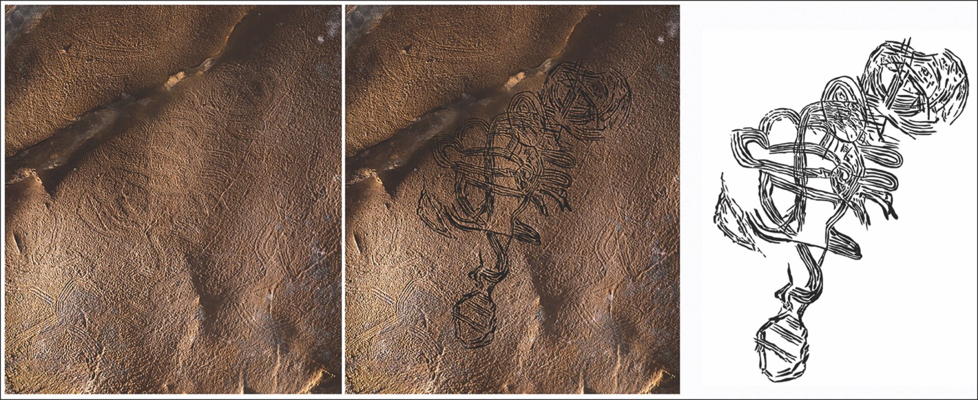 A swirling glyph possibly depicting a rattlesnake.