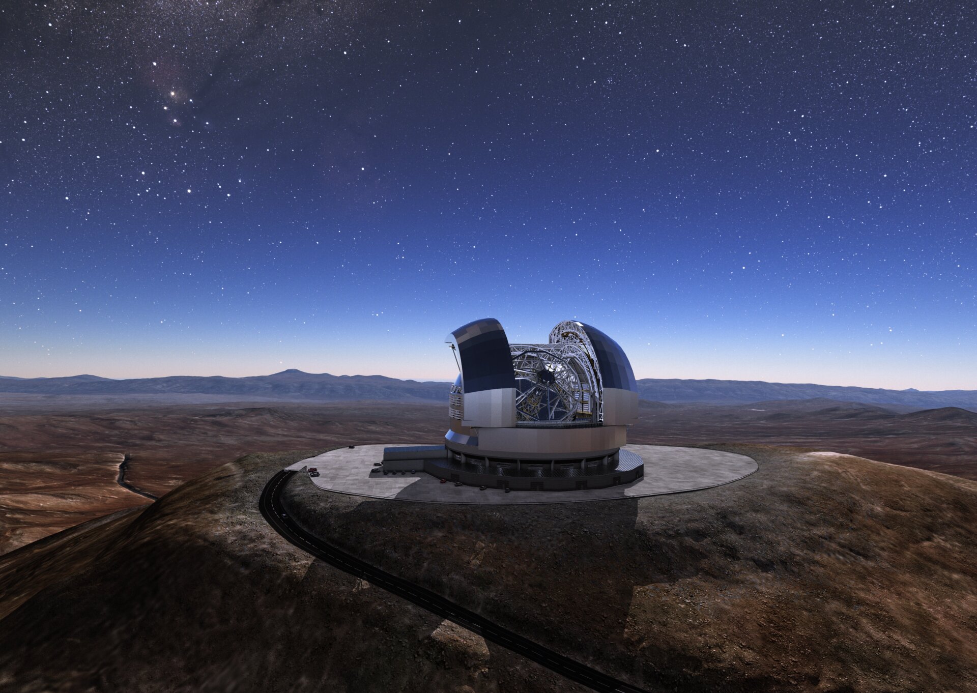 A concept of the Extremely Large Telescope in Chile.