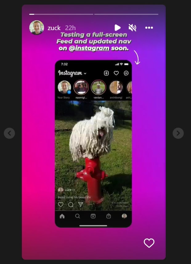 Instagram is testing out a new full-screen feature, similar to TikTok’s interface, for the second time.