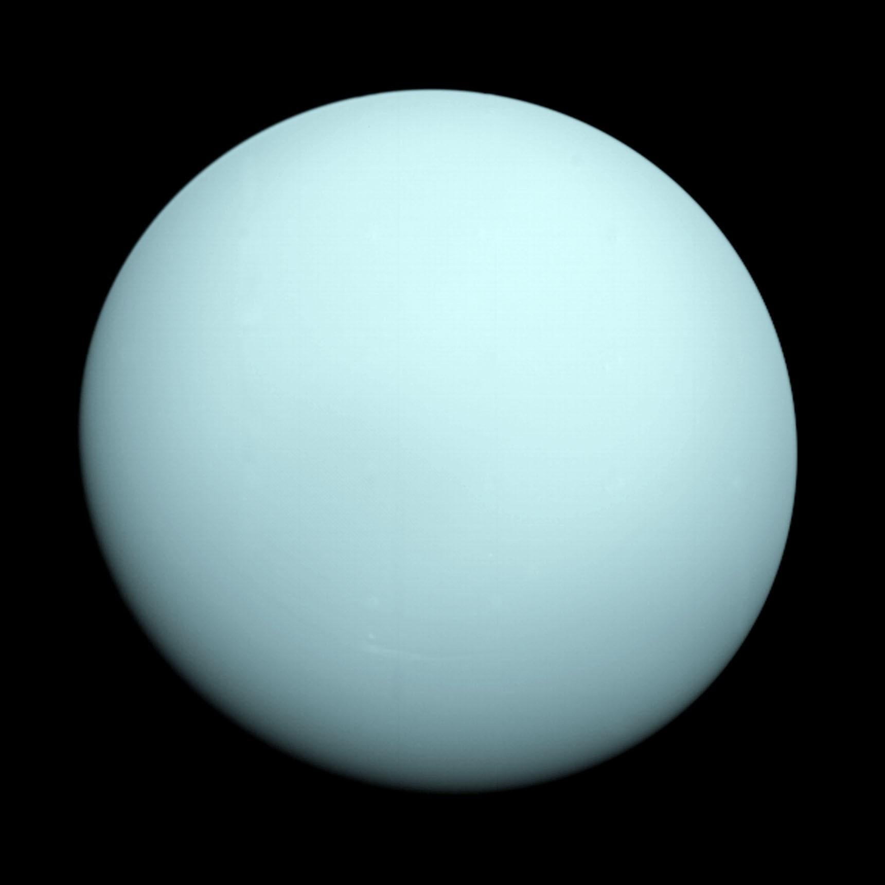 Uranus imaged by NASA’s Voyager 2 spacecraft.