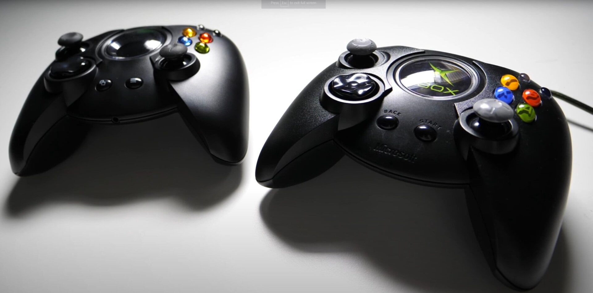 Original Xbox Duke controller on the right