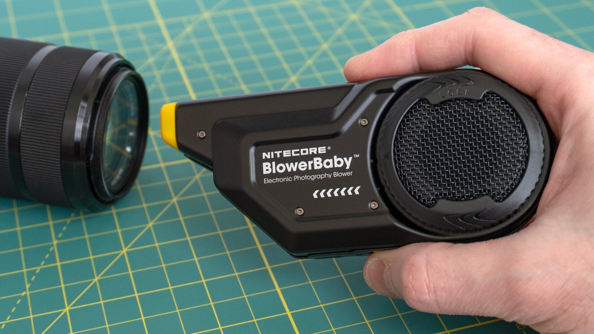 The BlowerBaby’s aluminum body feels quite solid, and the device takes up less room in a camera bag than many other alternatives.