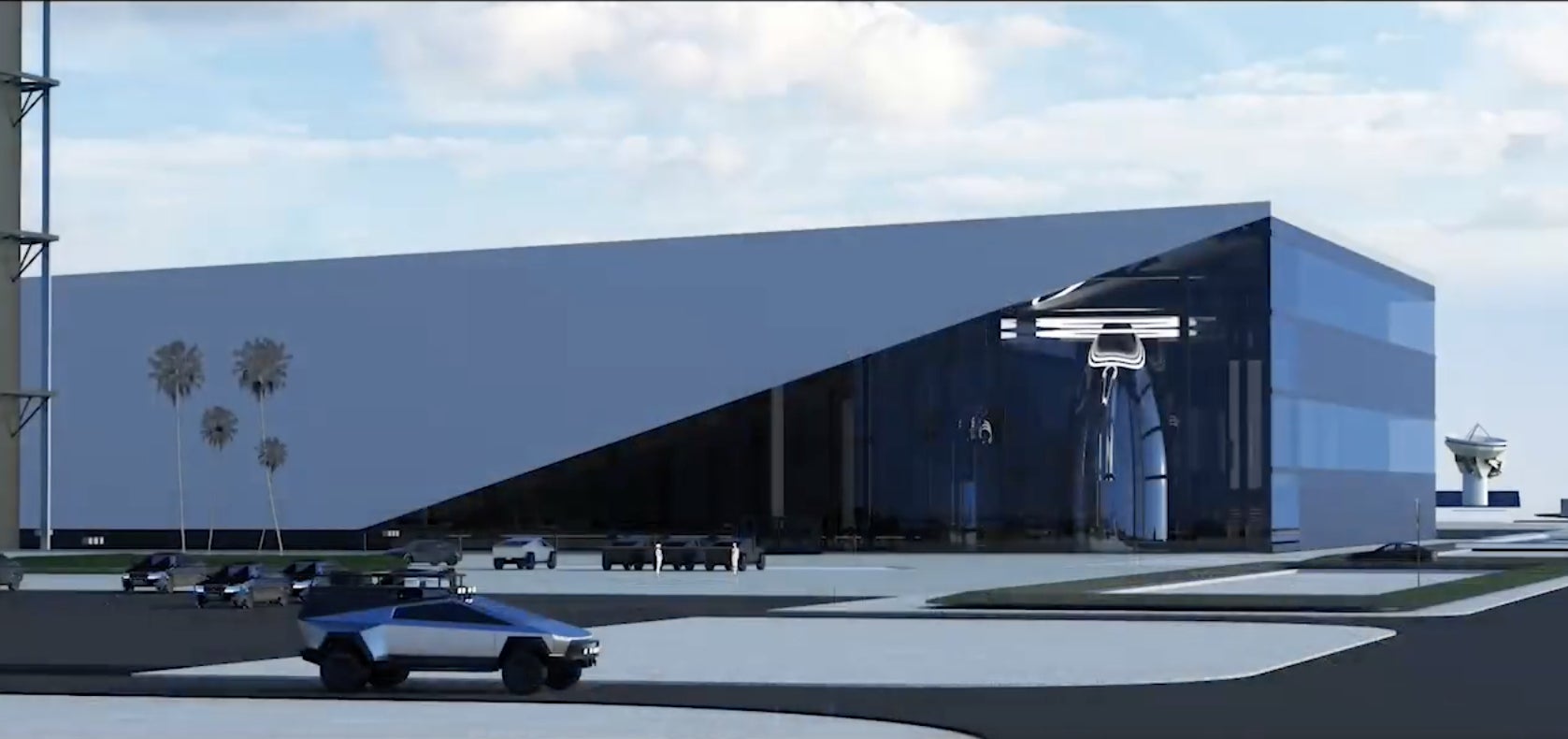 Conceptual image of a future SpaceX Starbase facility in Boca Chica, Texas.