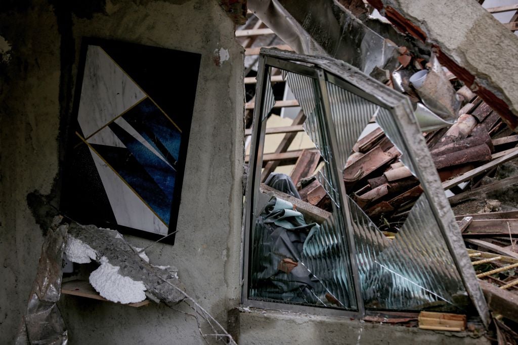 Picture of debris taken a day after a landslide in the Ibura neighborhood in Recife, Brazil. 