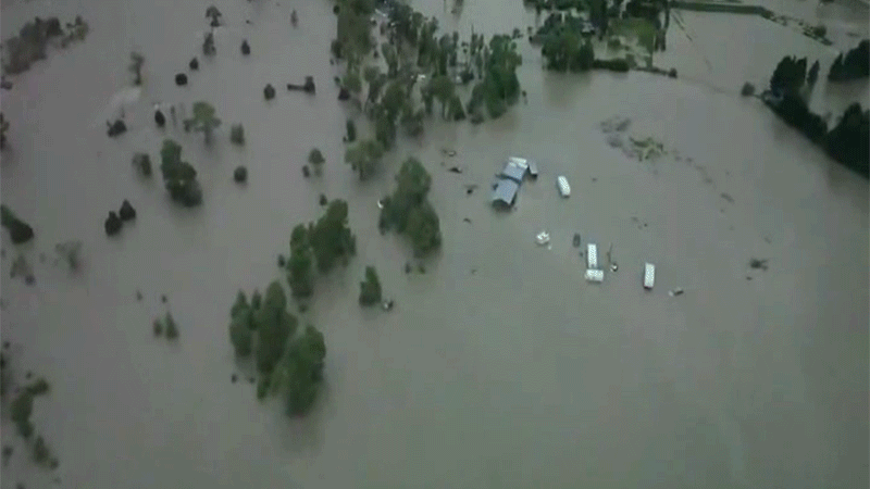 Even where it didn’t drag structures into the river’s flow, the swollen Yellowstone submerged lots of buildings in the surrounding valley. 
