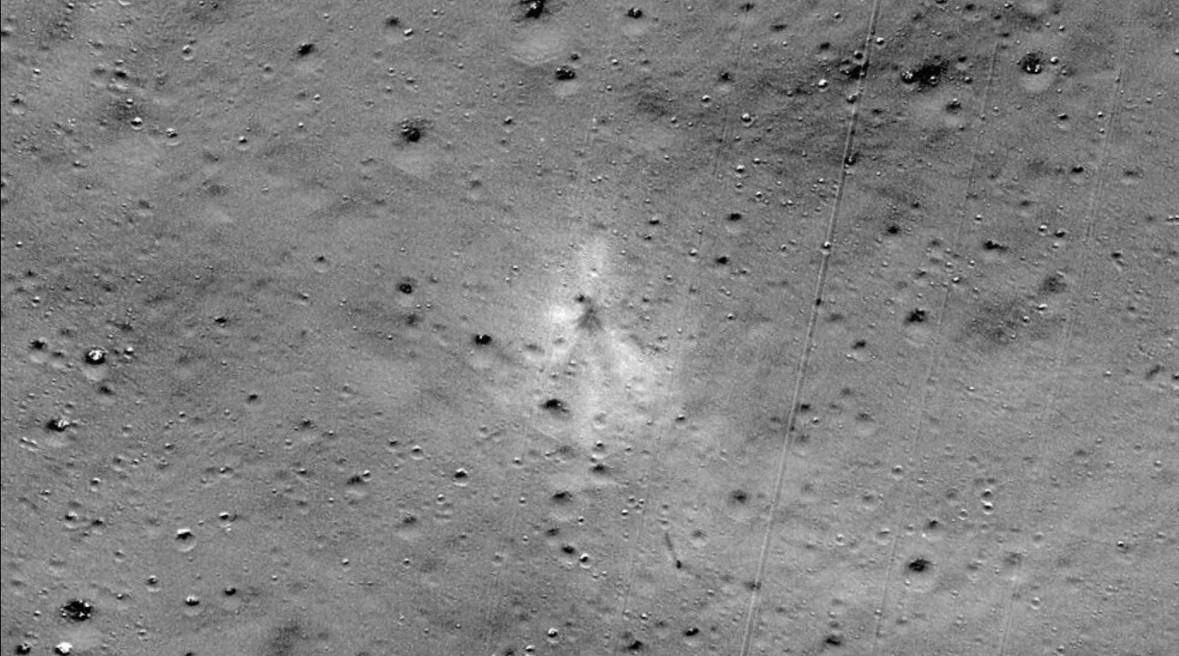 The crash site of the Vikram lander. 