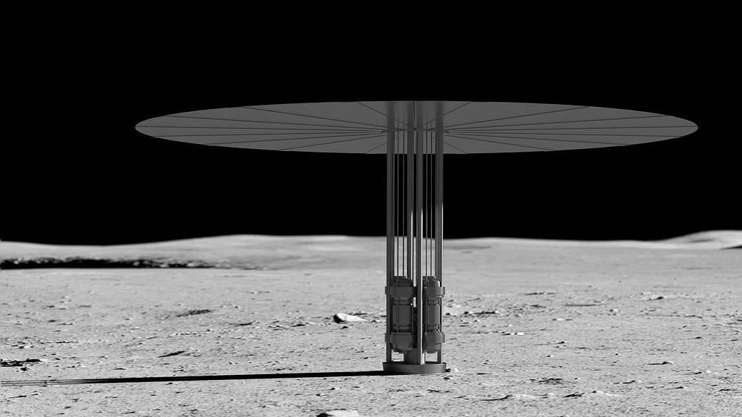An illustration of a potential design for a fission system that could power astronauts’ stay on the Moon.